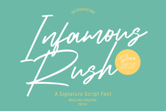 Infamous Rush: The Playful Script Font for Standout Campaigns