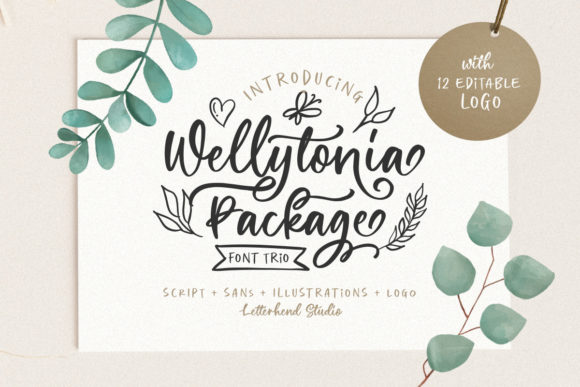 Wellytonia Package: A Stylish Script Font for Editorial Design